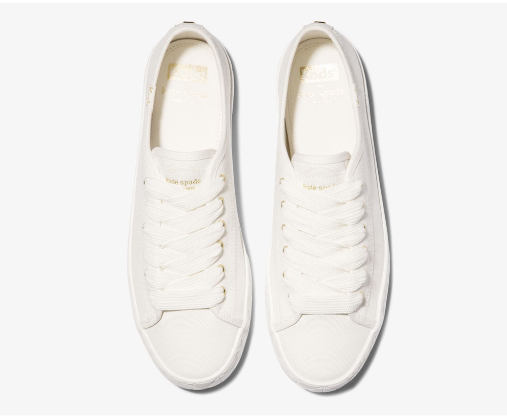 Tenis Keds Mujer Blancos - Kate Spade New York Kickstart Logo Foxing - 7219-JZXSI